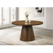 Coaster Franklin Round Pedestal Base Mid-Century Wood Dining Table in Dark Brown