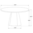 Coaster Franklin Round Pedestal Base Mid-Century Wood Dining Table in Dark Brown
