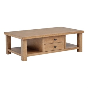 Coaster Beasley 2-Drawer Rectangular Wood Coffee Table in Golden Oak