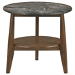 Coaster Bradley Round SmartTop Wood End Side Table in Smokey Gray/Dark Brown