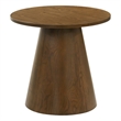 Coaster Franklin Round Pedestal Wood Side End Table in Dark Brown