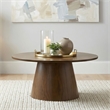 Coaster Franklin Round Pedestal Wood Coffee Table in Dark Brown