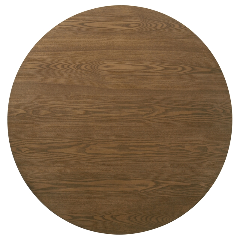 Coaster Franklin Round Pedestal Wood Coffee Table in Dark Brown
