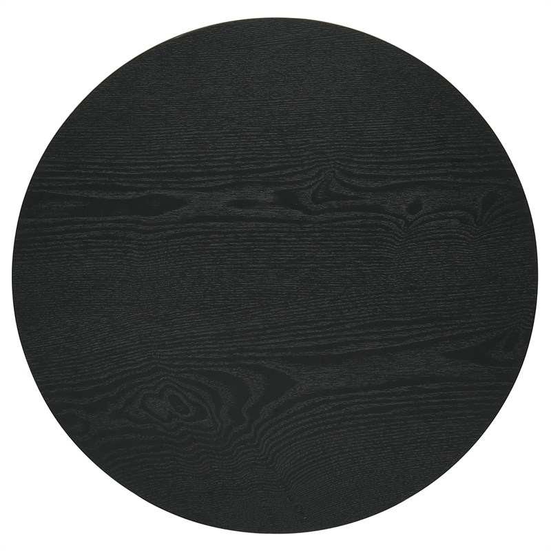 Coaster Hamlyn Round Fluted Wood Occasional Side End Table in Black