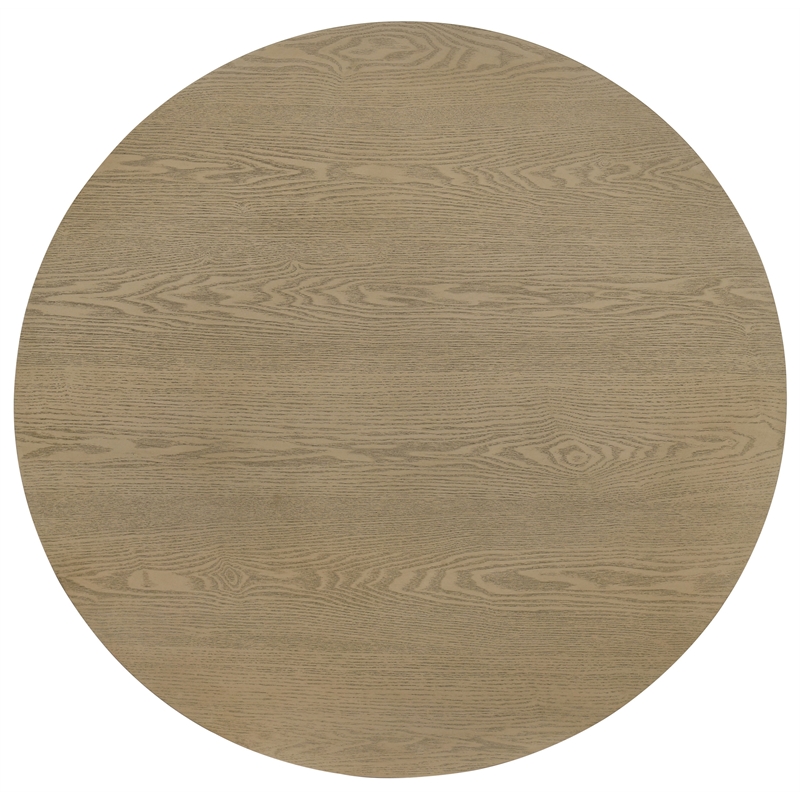 Coaster Hamlyn Round Fluted Wood Occasional Cocktail Coffee Table in Natural Oak