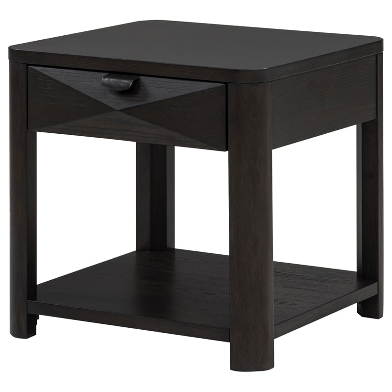 Coaster Marcelo Square Transitional Wood End Table in Coffee