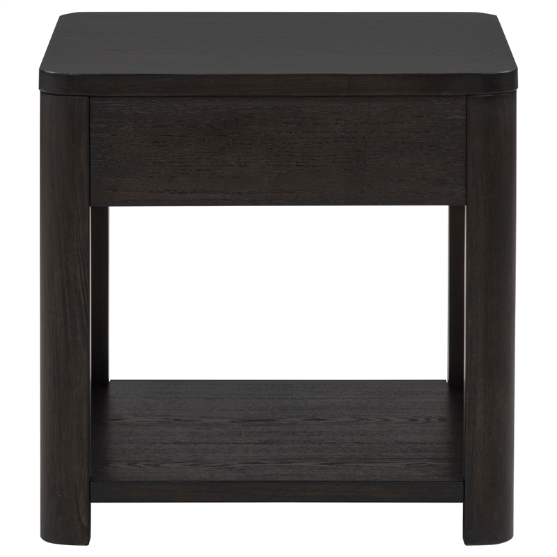 Coaster Marcelo Square Transitional Wood End Table in Coffee