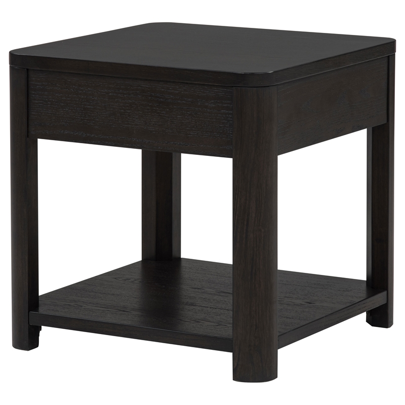 Coaster Marcelo Square Transitional Wood End Table in Coffee
