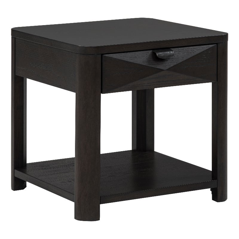 Coaster Marcelo Square Transitional Wood End Table in Coffee