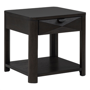 Coaster Marcelo Square Transitional Wood End Table in Coffee