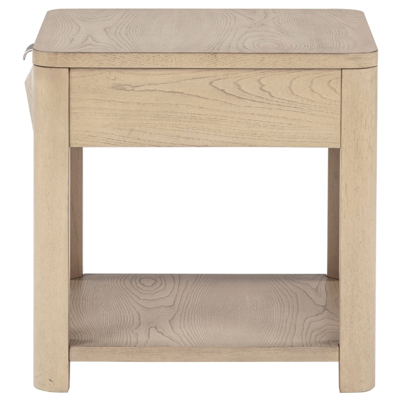 Coaster Marcelo Square Transitional Wood End Table in Light Elm