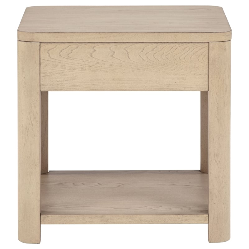 Coaster Marcelo Square Transitional Wood End Table in Light Elm