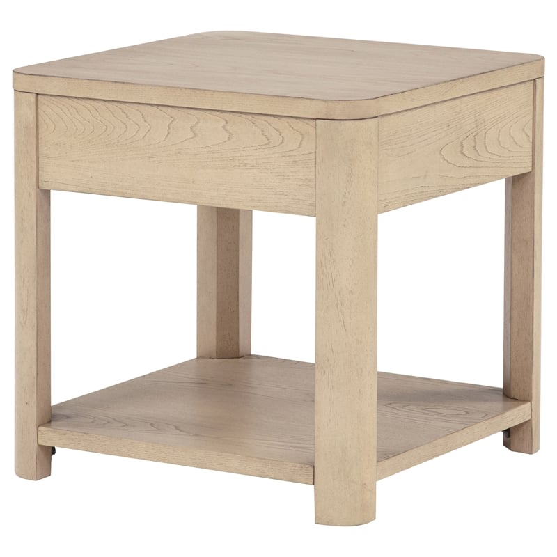 Coaster Marcelo Square Transitional Wood End Table in Light Elm