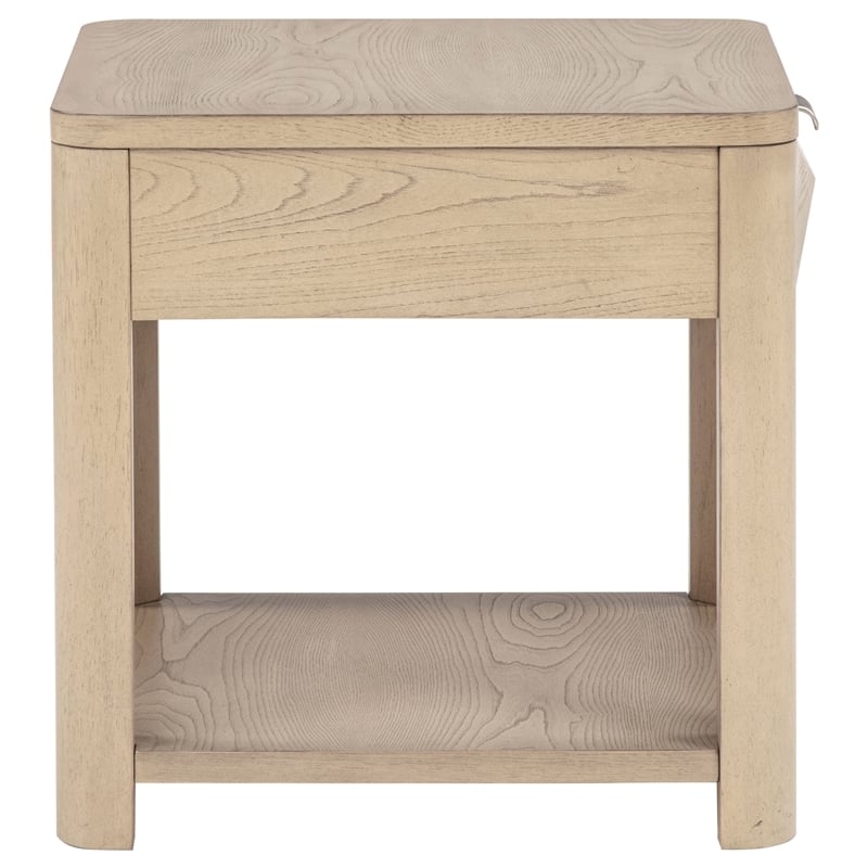 Coaster Marcelo Square Transitional Wood End Table in Light Elm
