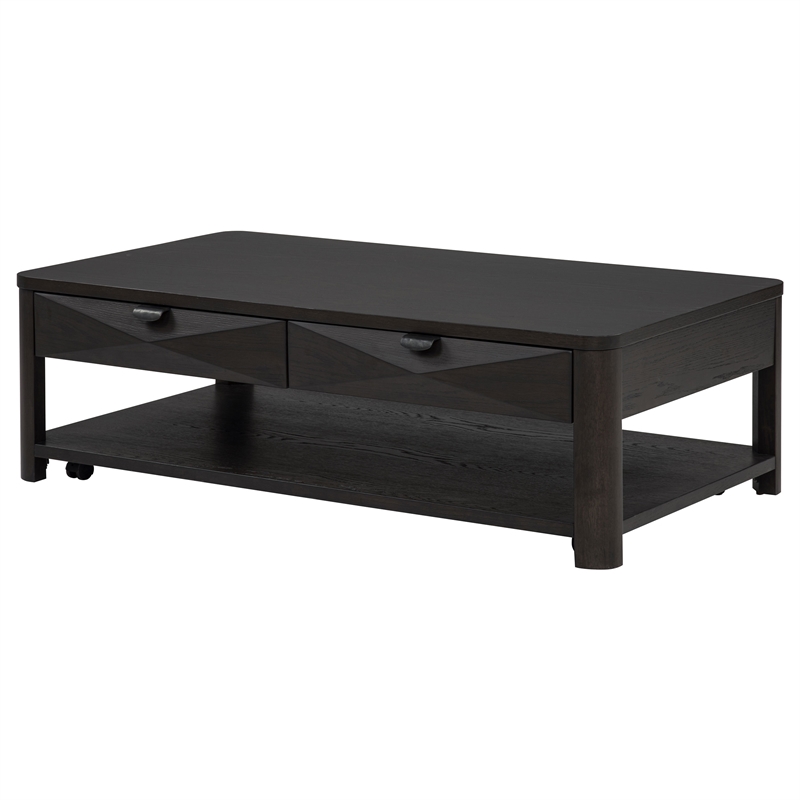 Coaster Marcelo Rectangular Transitional Wood Coffee Table in Coffee