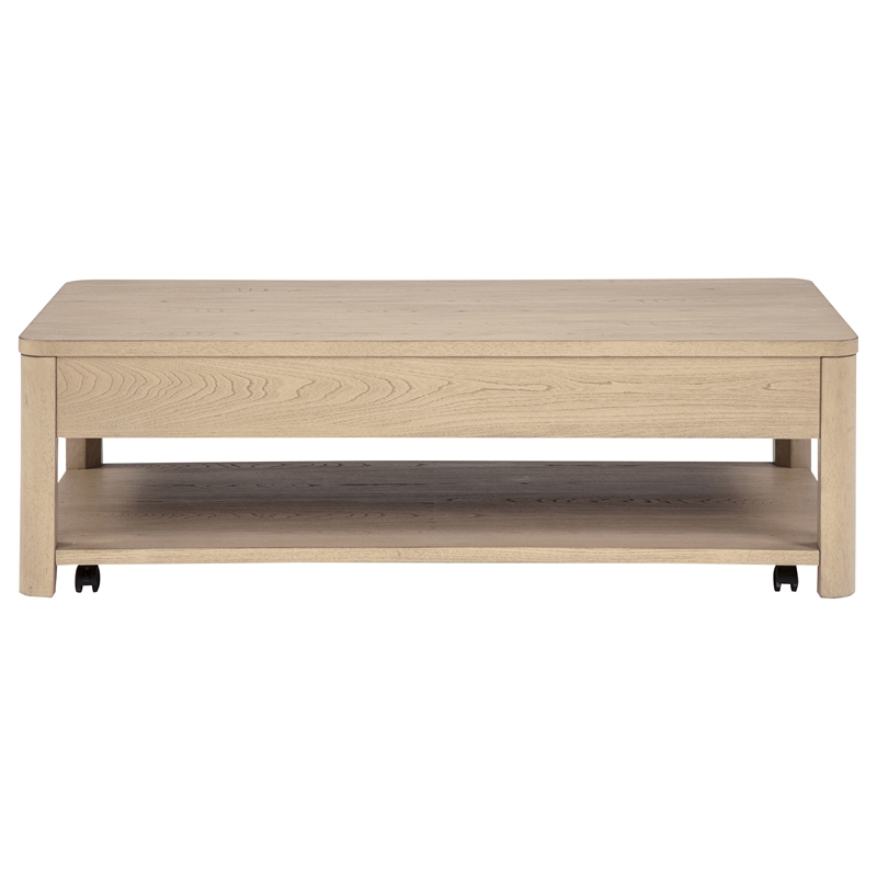 Coaster Marcelo Rectangular Transitional Wood Coffee Table in Light Elm