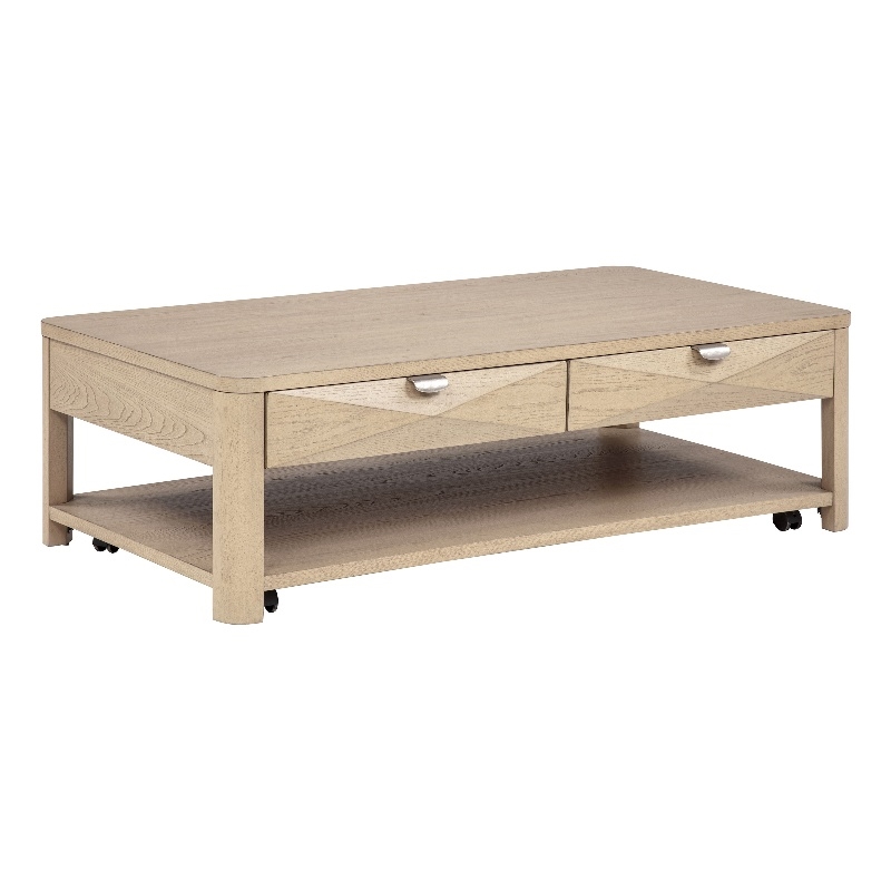 Coaster Marcelo Rectangular Transitional Wood Coffee Table in Light Elm