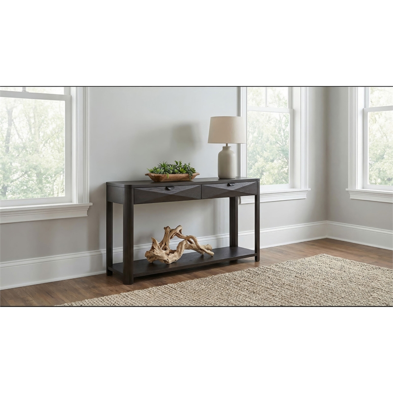 Coaster Marcelo Rectangular Transitional Wood Sofa Console Table in Coffee