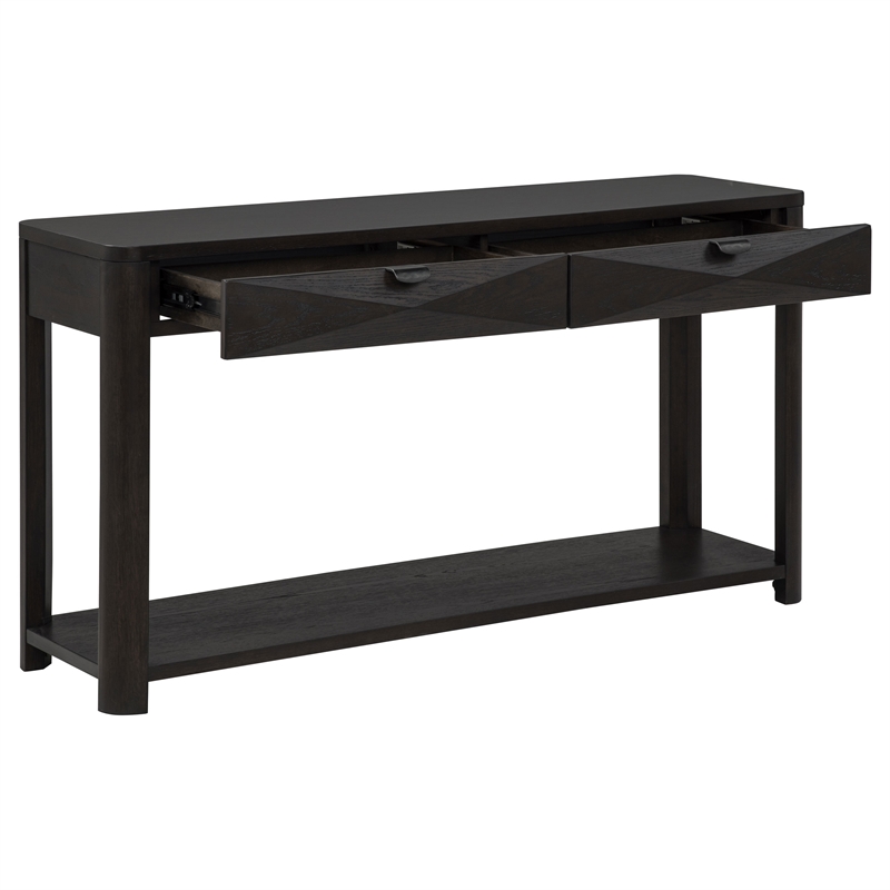 Coaster Marcelo Rectangular Transitional Wood Sofa Console Table in Coffee