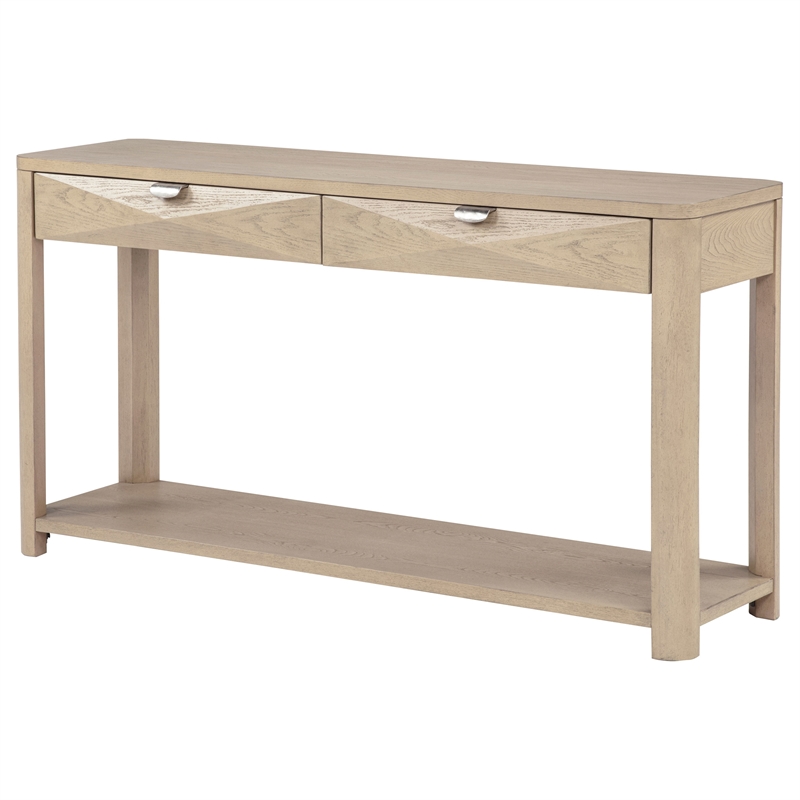 Coaster Marcelo Rectangular Transitional Wood Sofa Console Table in Light Elm