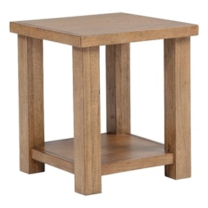 Coaster Beasley Square Rustic Wood End Side Table in Golden Oak
