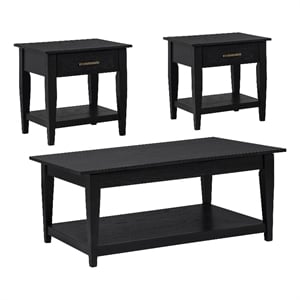 Coaster Lindenton 3-Piece Wood Lift-Top Coffee Table Set in Black