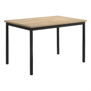 Coaster Garza 42&quot Rectangular Wood Dining Table in Greige Oak/Matte Black