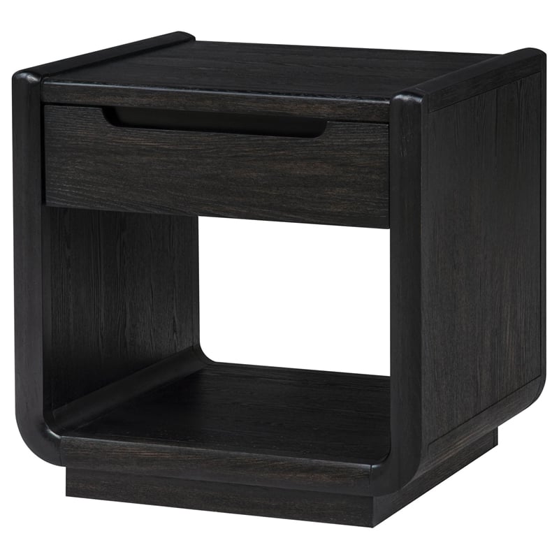 Coaster Leandro Rectangular Wood Occasional Side End Table in Burnished Black