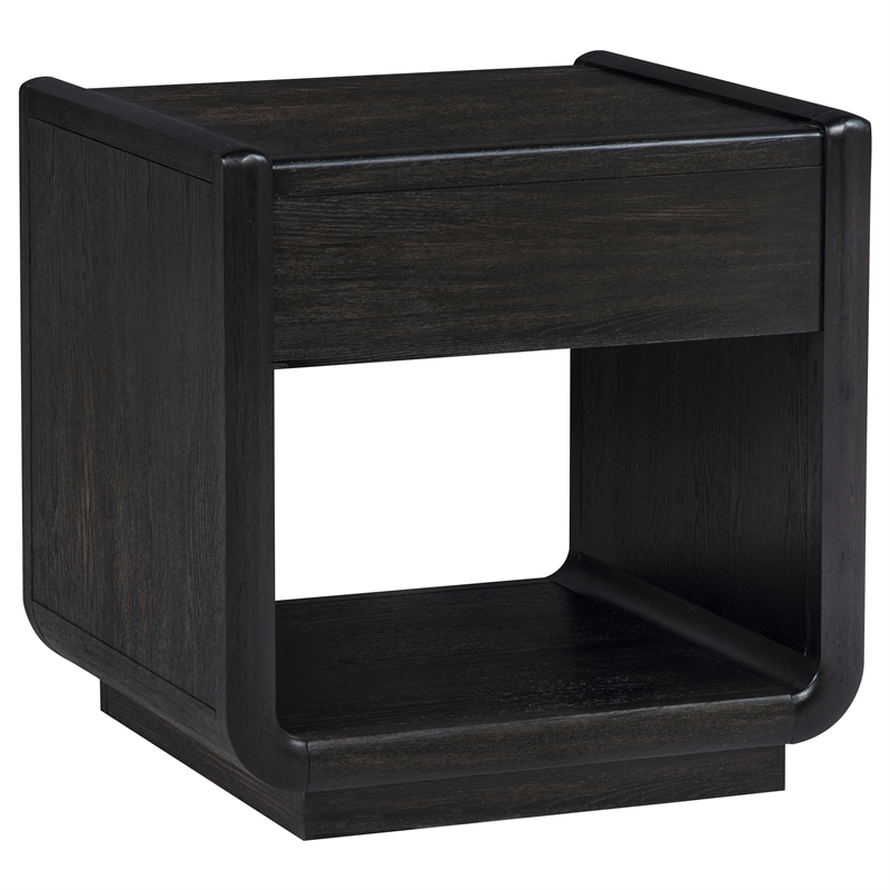 Coaster Leandro Rectangular Wood Occasional Side End Table in Burnished Black