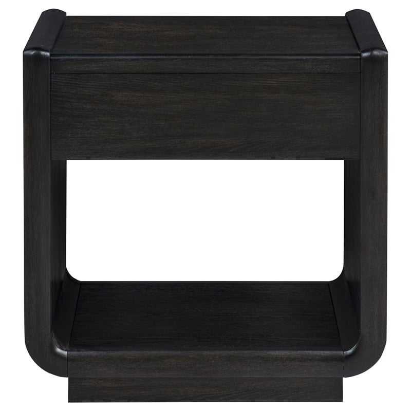 Coaster Leandro Rectangular Wood Occasional Side End Table in Burnished Black