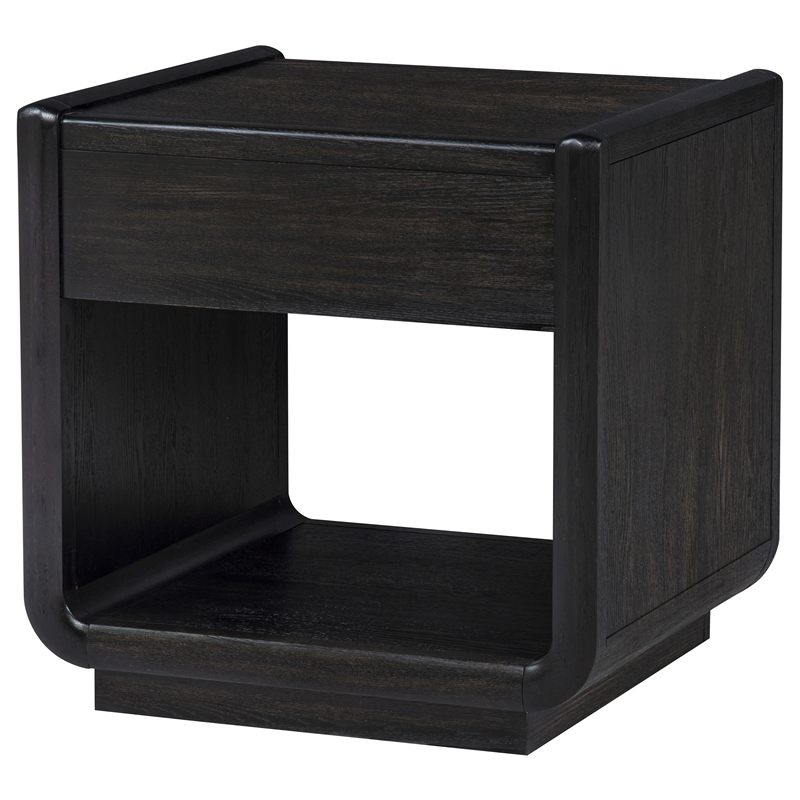 Coaster Leandro Rectangular Wood Occasional Side End Table in Burnished Black