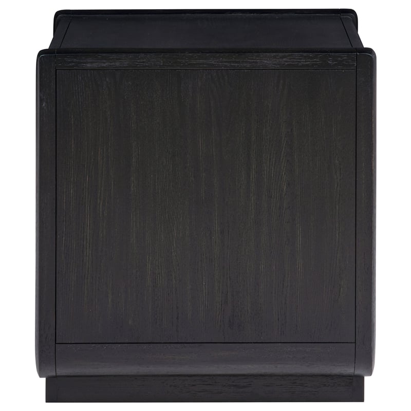 Coaster Leandro Rectangular Wood Occasional Side End Table in Burnished Black