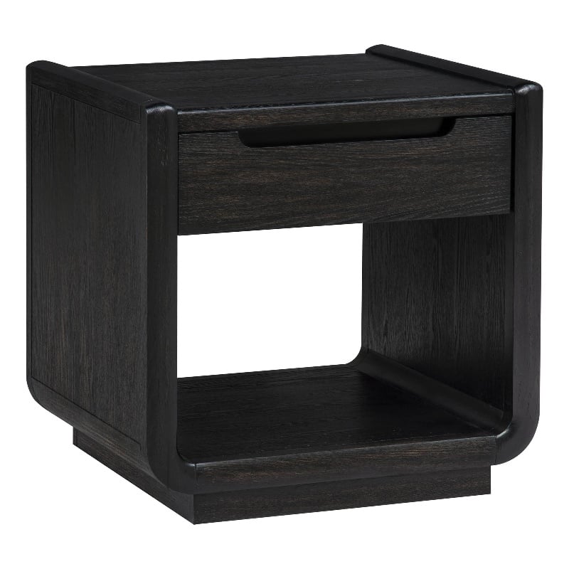 Coaster Leandro Rectangular Wood Occasional Side End Table in Burnished Black