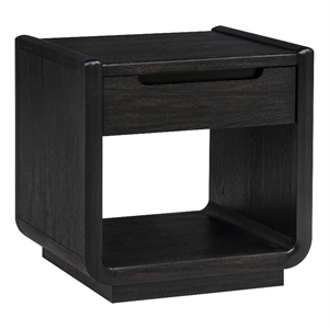 Coaster Leandro Rectangular Wood Occasional Side End Table in Burnished Black