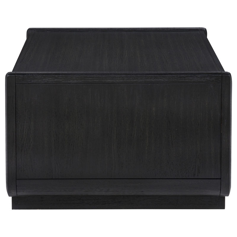 Coaster Leandro Rectangular Wood Cocktail Coffee Table in Burnished Black