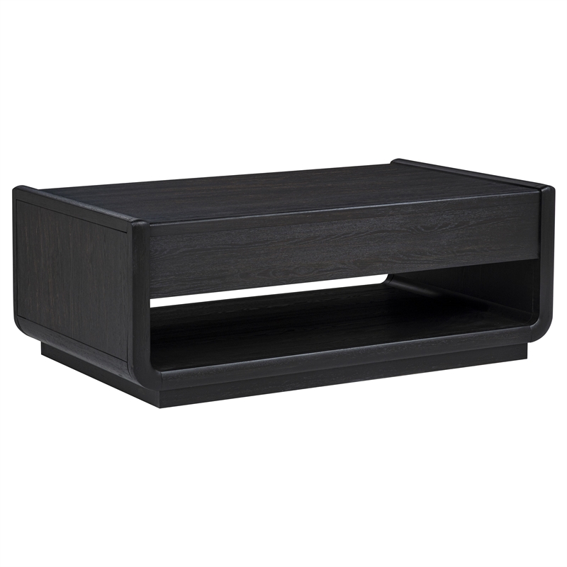 Coaster Leandro Rectangular Wood Cocktail Coffee Table in Burnished Black
