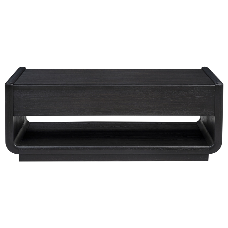 Coaster Leandro Rectangular Wood Cocktail Coffee Table in Burnished Black