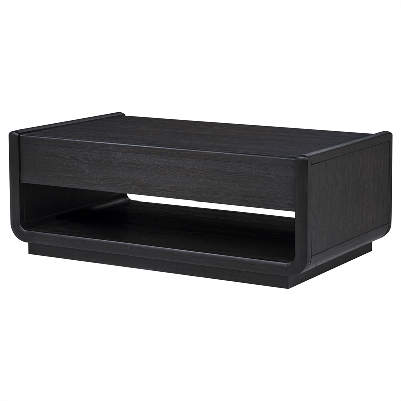 Coaster Leandro Rectangular Wood Cocktail Coffee Table in Burnished Black