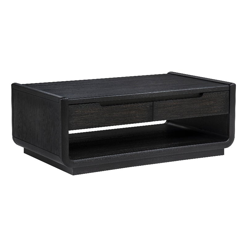 Coaster Leandro Rectangular Wood Cocktail Coffee Table in Burnished Black