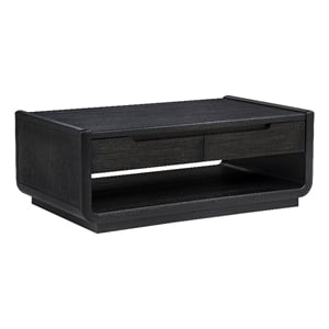 Coaster Leandro Rectangular Wood Cocktail Coffee Table in Burnished Black