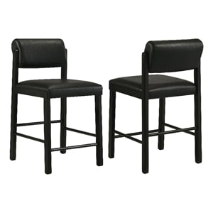 Coaster Kehoe 25&quot Upholstered Wood Counter Height Chair in Black