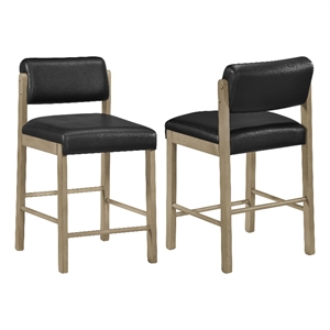 Coaster Kehoe 25&quot Upholstered Wood Counter Height Chair in Black/Natural Oak