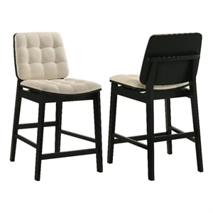Coaster Redbridge 24.75&quot Wood Counter Chair in Cream/Black