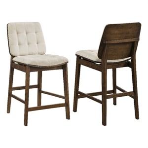 Coaster Redbridge 24.75&quot Wood Counter Chair in Cream/Walnut