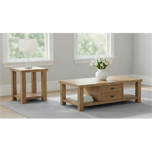 Coaster Beasley 2-Piece Wood Coffee Table Set with Drawers in Golden Oak