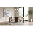 Coaster Hamlyn 5-Piece Round Wood and Fabric Dining Set in Cream/Walnut