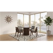 Coaster Hamlyn 5-Piece Round Velvet and Wood Dining Set in Gray/Walnut