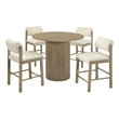 Coaster Hamlyn 5-Piece Wood and Fabric Counter Height Dining Set in Cream/Oak