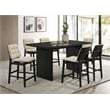 Coaster Decker 7-Piece Wood and Velvet Counter Dining Set in Cream/Black