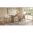 Coaster Decker 7-Piece Wood and Velvet Counter Dining Set in Cream/Natural Oak